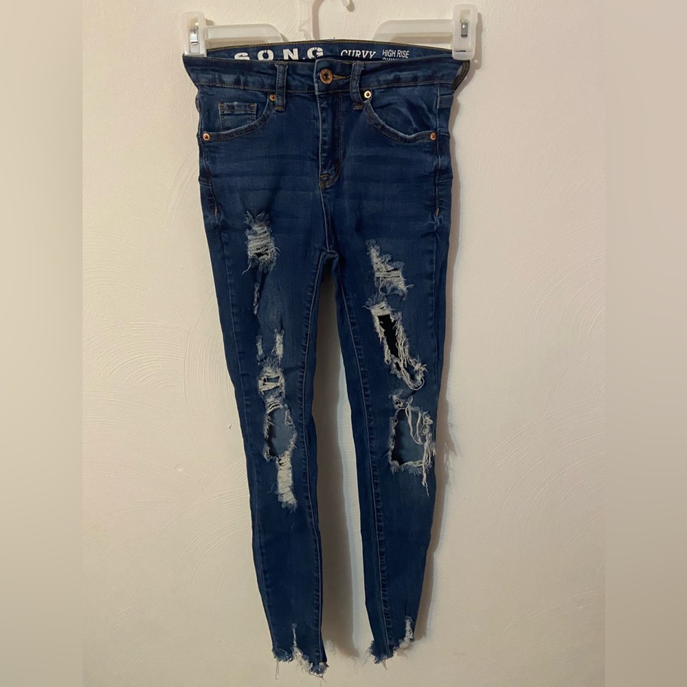 S.O.N.G. High Rise Skinny Ankle Ripped Jeans Size 00/23